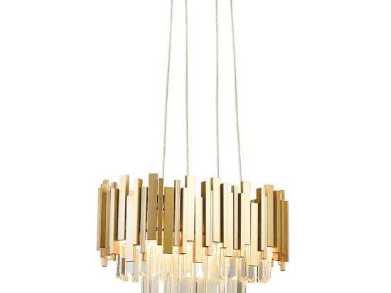 Φωτιστικό Οροφής EG6174P50CG 4XE14 50X30XH100 Gold Aca Decor Κρύσταλλο,Μέταλλο