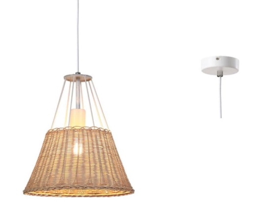 Φωτιστικό Οροφής GN60P130WH 1ΧΕ27 D30XH120 Natural-White Aca Decor Rattan, Μέταλλο