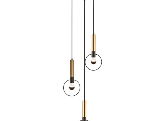 Φωτιστικό Οροφής HL39973P44BB 3ΧΕ27 D44ΧΗ136 Brass-Black Aca Decor Μέταλλο