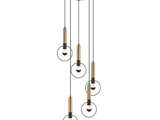 Φωτιστικό Οροφής HL39975P53BB 5ΧΕ27 D53ΧΗ176 Brass-Black Aca Decor Μέταλλο