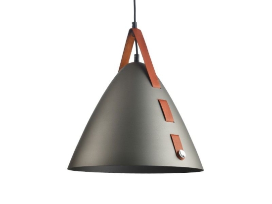Φωτιστικό Οροφής HL41441P33BN 1ΧΕ27 D33XH100 Black Aca Decor Μέταλλο, Δέρμα