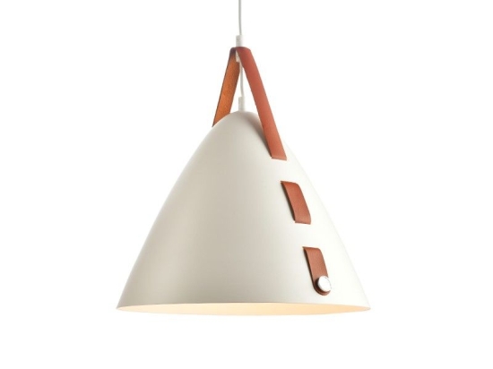 Φωτιστικό Οροφής HL41441P33WH 1ΧΕ27 D33XH100 White Aca Decor Μέταλλο, Δέρμα