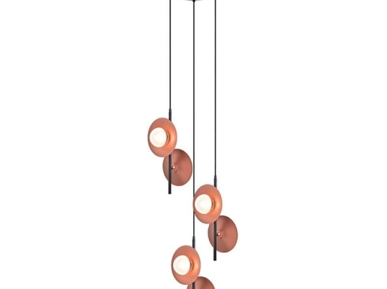 Φωτιστικό Οροφής HL4306P53BC 6ΧG9 52Χ52ΧΗ138 Copper-Black Aca Decor Μέταλλο,Γυαλί