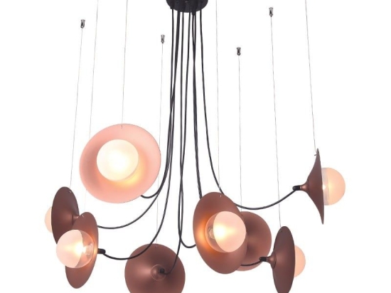 Φωτιστικό Οροφής HL4308P81BC 8ΧG9 81Χ81ΧΗ122 Copper-Black Aca Decor Μέταλλο,Γυαλί
