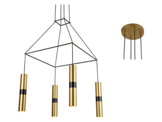 Φωτιστικό Οροφής HM854P56BR 4XGU10 56X56XH150 Brass Aca Decor Μέταλλο
