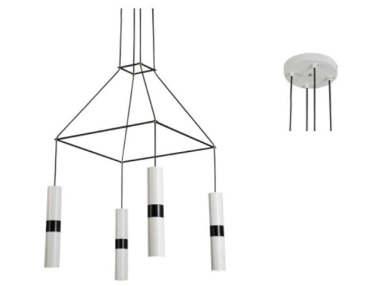 Φωτιστικό Οροφής HM854P56WH 4XGU10 56X56XH150 White Aca Decor Μέταλλο