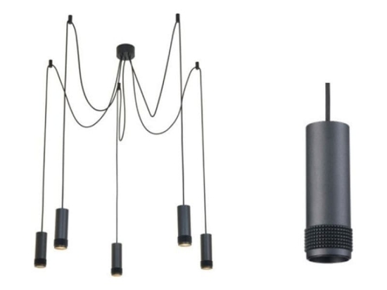 Φωτιστικό Οροφής YL11P518BK 5XGU10 D35XH200 Black Aca Decor Αλουμίνιο