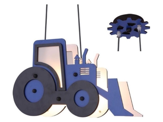 Φωτιστικό Οροφής Παιδικό ZM522P42B 2ΧΕ14 42X12XH100 Blue Aca Decor Mdf
