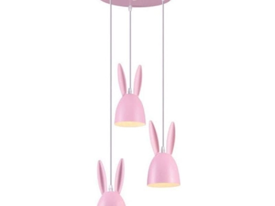 Φωτιστικό Οροφής Παιδικό ZM73P35P 3ΧΕ27 D35XH100 Pink Aca Decor Μέταλλο