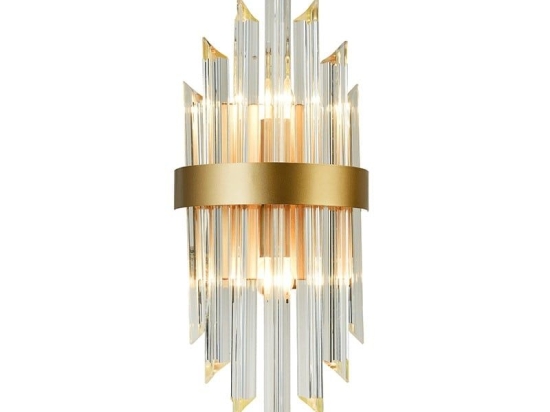 Φωτιστικό Τοίχου - Απλίκα EG6172W54CG 2XE14 22X13X54 Gold Aca Decor Κρύσταλλο,Μέταλλο