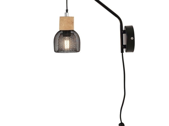 Φωτιστικό Τοίχου - Απλίκα GN51W1CB 1ΧΕ14 9Χ24Χ24 Black Aca Decor Μέταλλο