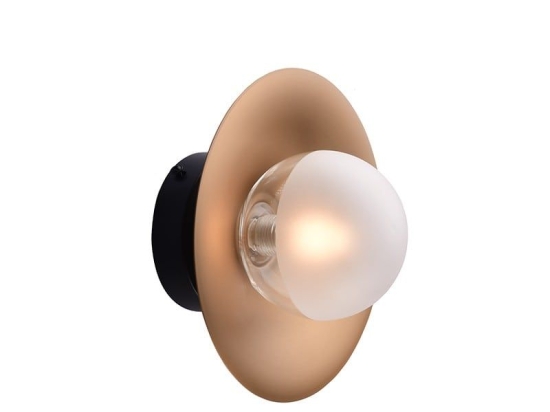 Φωτιστικό Τοίχου - Απλίκα HL4321W20BB 1ΧG9 D20X15 Brass-Black Aca Decor Μέταλλο,Γυαλί