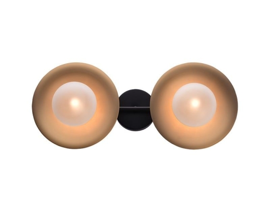 Φωτιστικό Τοίχου - Οροφής HL4322W47BB 2ΧG9 20X47X18 Brass-Black Aca Decor Μέταλλο,Γυαλί