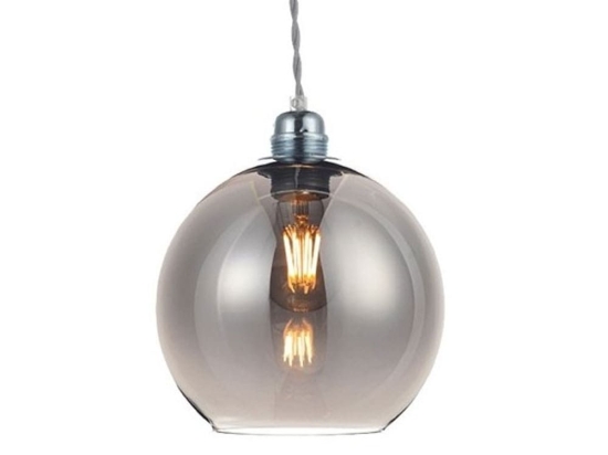 Φωτιστικό Οροφής Κρεμαστό V3643320GY 1ΧΕ27 Φ20ΧΗ120CM Pythia Grey-Silver Aca Decor Μέταλλο,Γυαλί