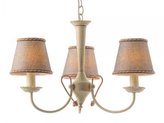 Φωτιστικό Οροφής Κρεμαστό DL8313 3XE14 Φ54cm Avignon White Patine - Grey Aca Decor Μέταλλο,Ύφασμα