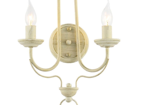 Φωτιστικό Τοίχου - Απλίκα DLA0432W 2XE14 19Χ14ΧΗ33,8cm Palmyra Antique White Aca Decor Μέταλλο