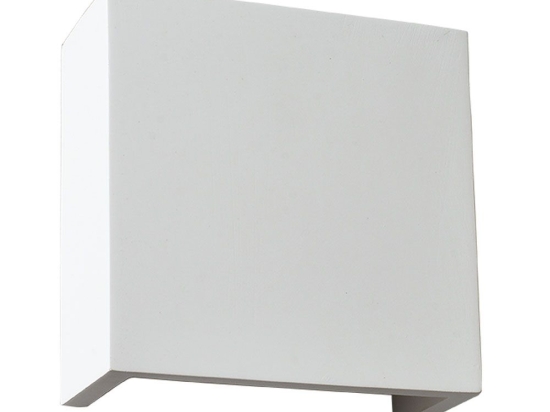 Φωτιστικό Τοίχου Γύψινο G85261W 1XG9 12,6x7x12,6CM Block Natural Aca Aca Decor