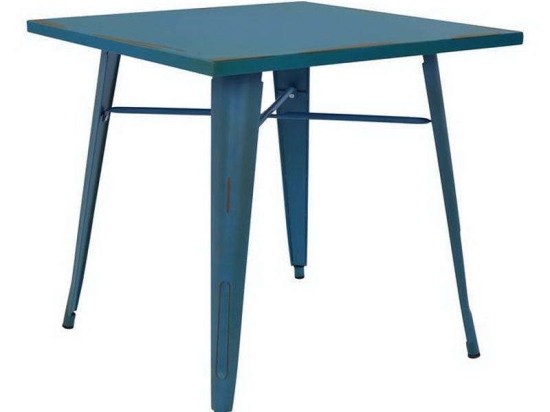 Τραπέζι HM0608.88 Μπλε 80x80x76cm Μέταλλο