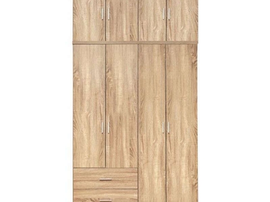 Ντουλάπα Με Πατάρι Και 2 Συρτάρια 120x42x241 HM11046.02 Sonama Τετράφυλλη