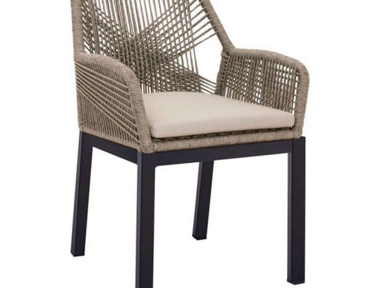 Πολυθρόνα Αλουμινίου Grey Με Σχοινί 56x58x82,5 HM5543.02 Beige