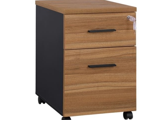 Συρταριέρα Γραφείου Με 2 Συρτάρια Supreme Honey Oak - Grey 38X40X60 HM2356