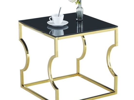 Βοηθητικό Τραπεζάκι Amara Black-Gold 55X55X55 HM8616.02