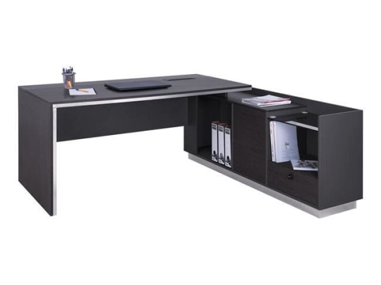 Γραφείο Επαγγελματικό Δεξιά Γωνία Grey & Wenge Rosewood HM2086R 180X170X76Υ εκ.