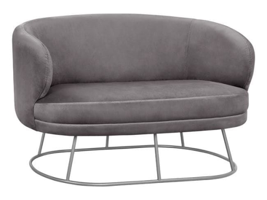 Καναπές 2Θέσιος Arien Grey HM8492.01 125Χ80Χ84Υ εκ. Βελούδο
