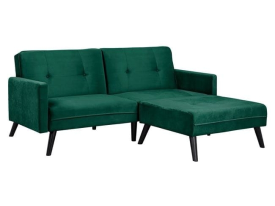 Καναπές Γωνία Κρεβάτι Livia Dark Green Με Υποπόδιο 211X158X83Y εκ.HM3151.03 Βελούδο