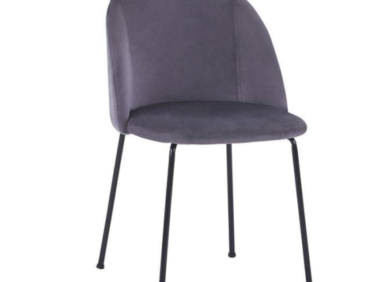 Καρέκλα Clara Grey HM8545.01 50x54x79Υ εκ. Σετ 2τμχ Βελούδο, Μέταλλο