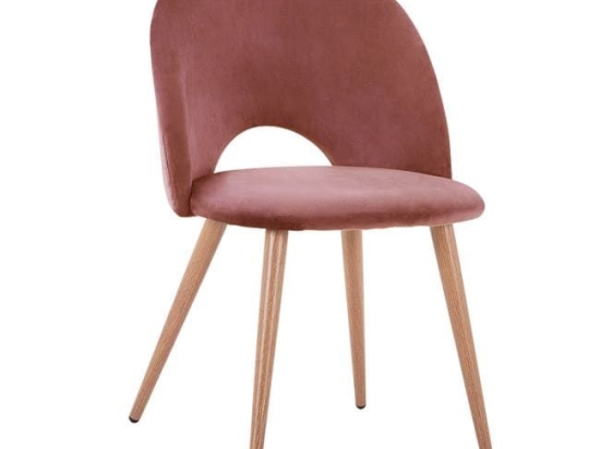 Καρέκλα Sadie Apple HM8544.02 52x49,5x77Υ εκ. Σετ 4τμχ Βελούδο, Μέταλλο