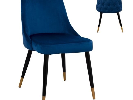 Καρέκλα Serenity HM8527.08 Blue 51Χ58Χ83Υ εκ. Σετ 2τμχ Βελούδο, Μέταλλο