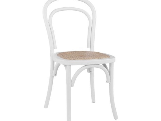 Καρέκλα Βιέννης Aliyah White HM8644.03 45x54x89 εκ. Ξύλο,Ψάθα