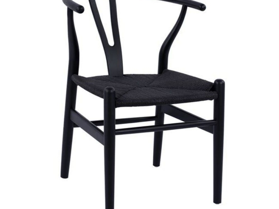 Καρέκλα Τραπεζαρίας Brave HM8695.02 56X52X76cm Black Ξύλο,Σχοινί