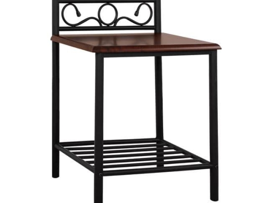 Κομοδίνο Suzie HM388 45x35x48-61 εκ. Μέταλλο,Ξύλο