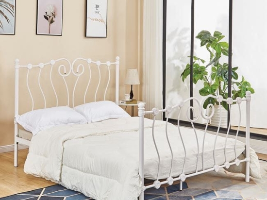 Κρεβάτι HM587.02 150x200 White Διπλό Μέταλλο