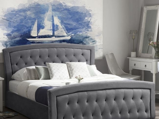 Κρεβάτι Odelia Grey Με Αποθηκευτικό Χώρο 160x200 HM581.01 Υπέρδιπλo Βελούδο