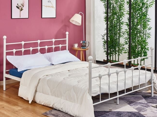 Κρεβάτι 150Χ200 White HM575.02 Διπλό Μέταλλο