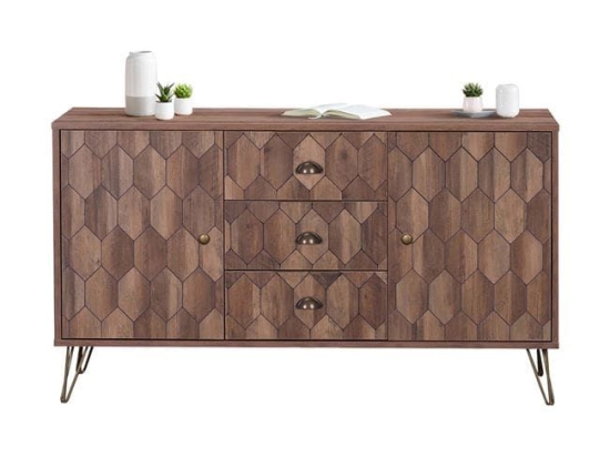 Μπουφές Philippa HM8675 Wallnut 140x39x80Υ εκ. Μελαμίνη,Μέταλλο