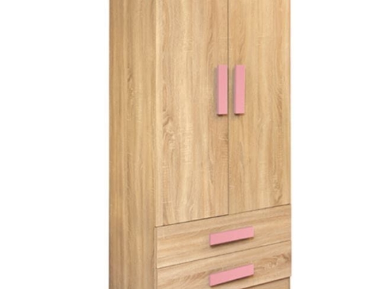Ντουλάπα Δίφυλλη Playroom Sonama-Pink HM335+HM336.02 80X50X180εκ. Δίφυλλη Μελαμίνη