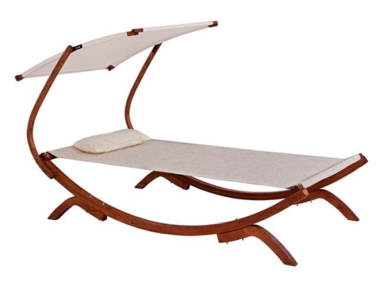 Ξαπλώστρα Παραλίας Wallnut-Beige Colby HM5671.02 105X221X162Υ εκ.