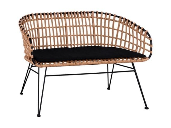 Παγκάκι Allegra HM5692 Black-Beige 124x57x77Υ εκ. Διθέσιος