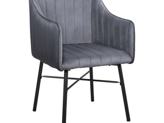 Πολυθρόνα Allysa HM8518.01 Dark Grey 57x58x88Υ εκ. Σετ 2τμχ Βελούδο, Μέταλλο