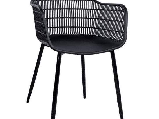 Πολυθρόνα Hadi Black 61x57x85Υ εκ. HM8511.02 Σετ 4τμχ Μέταλλο,Πολυπροπυλένιο