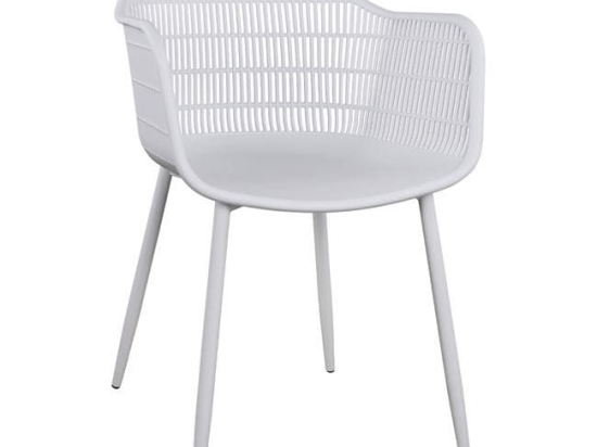 Πολυθρόνα Hadi White 61x57x85Υ εκ. HM8511.01 Σετ 4τμχ Μέταλλο,Πολυπροπυλένιο