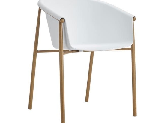 Πολυθρόνα Helga White HM8685.01 59x57x80Υ εκ. Σετ 4τμχ Μέταλλο,Πολυπροπυλένιο