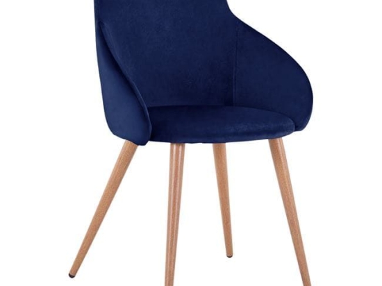 Πολυθρόνα Ivy Blue HM8546.08 55x55x80Υ εκ. Σετ 2τμχ Βελούδο, Μέταλλο