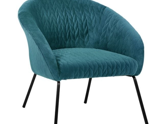 Πολυθρόνα Joyce HM8549.09 Turkuaz 80X76X75Y εκ. Βελούδο, Μέταλλο