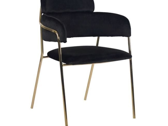 Πολυθρόνα Kelso HM8521.04 Black 55x53x80 εκ. Σετ 4τμχ Βελούδο, Μέταλλο