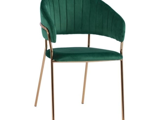 Πολυθρόνα Theodore HM8520.03 Dark Green-Gold 55Χ50Χ82Υ εκ. Σετ 2τμχ Βελούδο, Μέταλλο